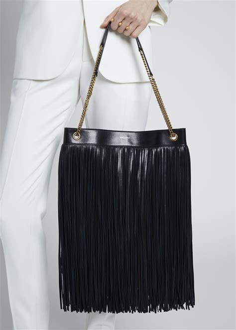 grace ysl|SAINT LAURENT Grace fringed leather.